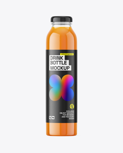 Carrot Juice Bottle Mockup