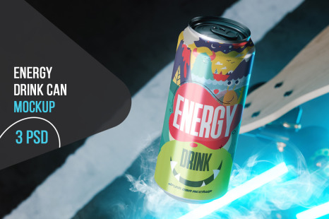 Energy Drink Can Mockup