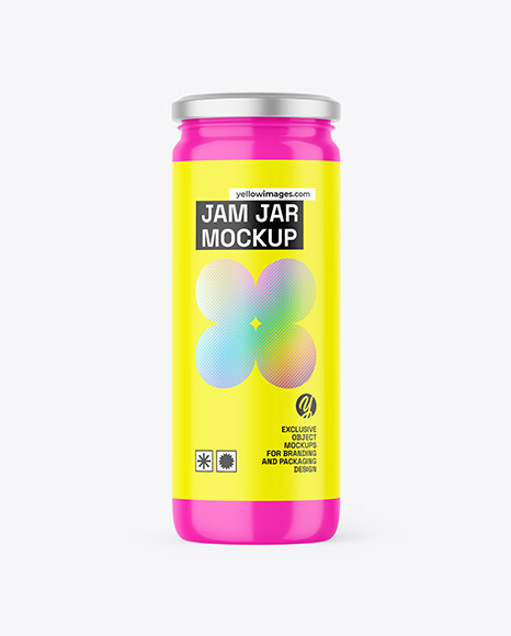Glossy Jam Jar Mockup