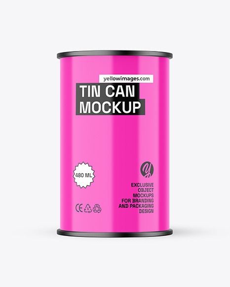 Tin Can w/ Glossy Finish Mockup