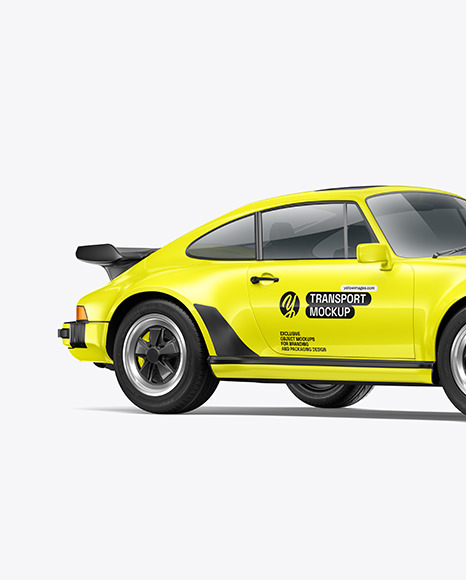 Sport Coupe Car Mockup - Half Side View