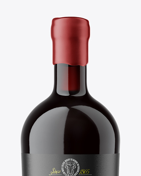 Red Wine Bottle Mockup