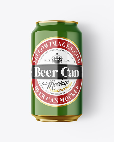 Aluminium Drink Can With Glossy Finish Mockup