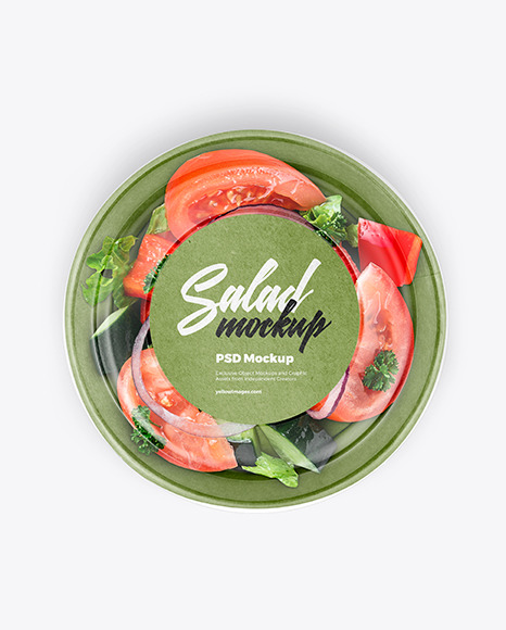 Paper Bowl with Fresh Salad Mockup