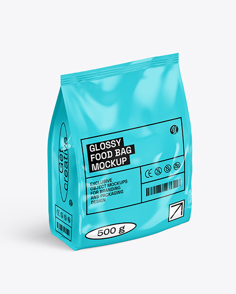 Glossy Food Bag Mockup
