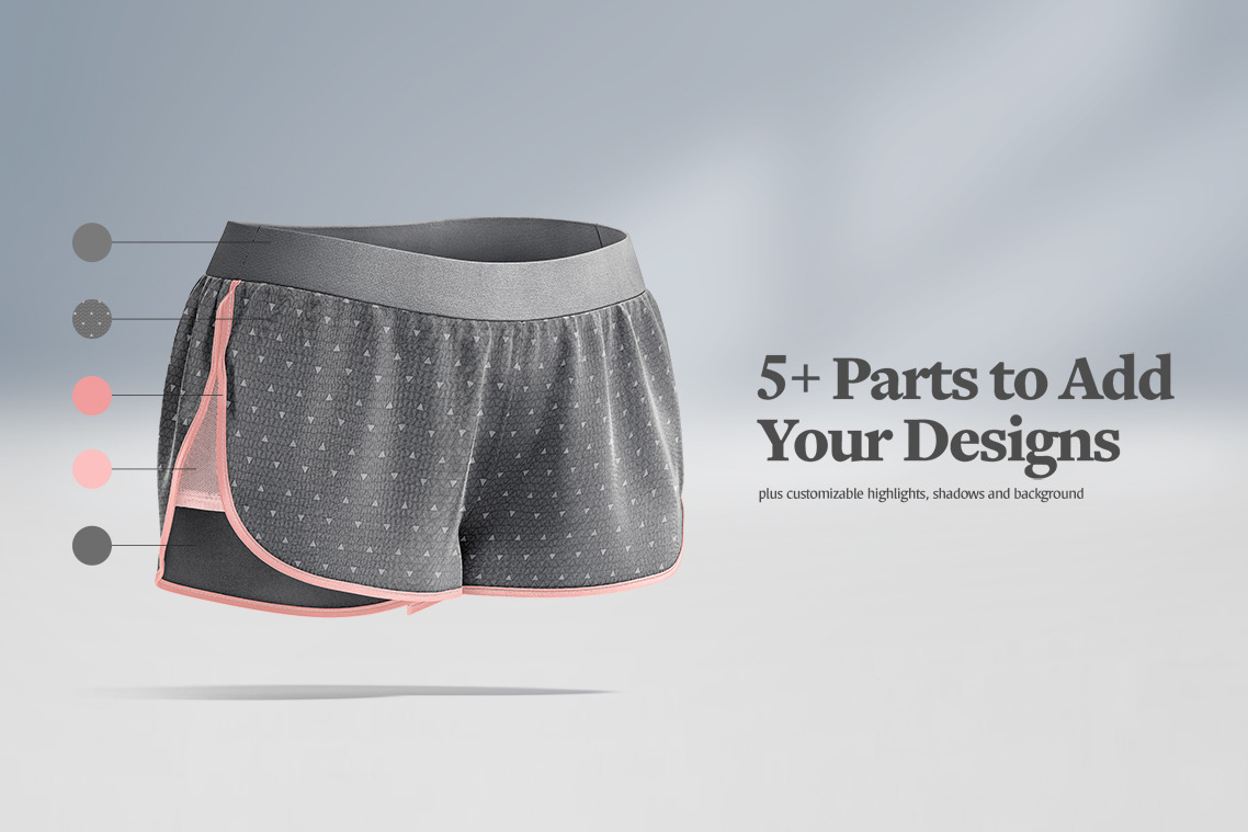 Women's Shorts Mockup on Yellow Images Creative Store