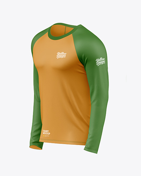 Men’s Raglan Long Sleeve T-Shirt Mockup