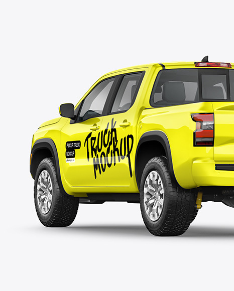 Pickup Truck Mockup - Back Half Side View