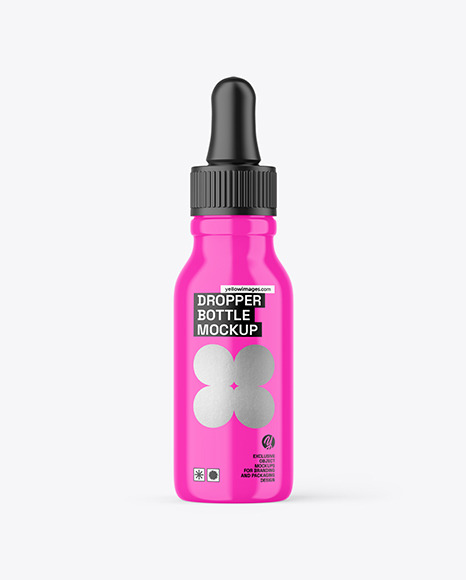 Glossy Plastic Dropper Bottle Mockup