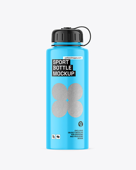 Glossy Sport Bottle Mockup
