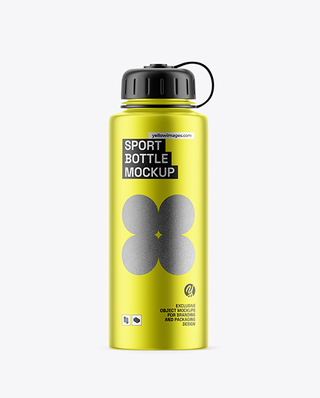 Metallic Sport Bottle Mockup