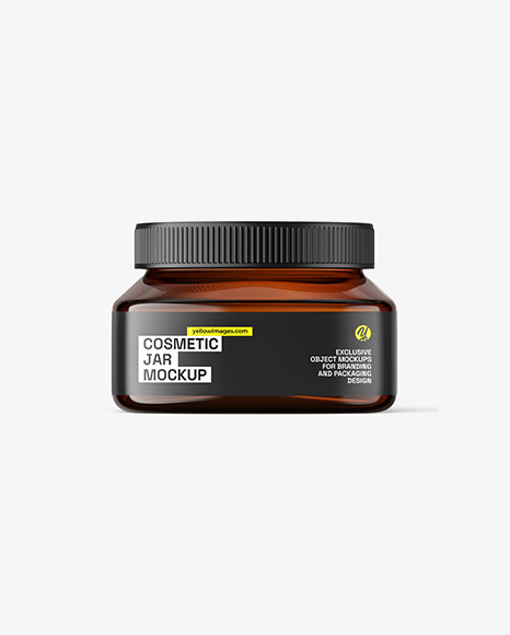 8oz Amber Square Jar Mockup