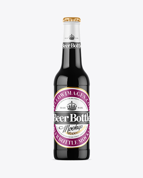 330ml Amber Glass Beer Bottle Mockup