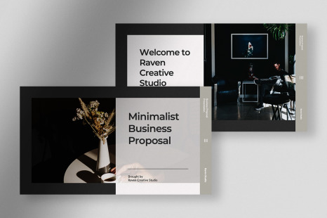 Raven – Stone Grey Minimalist Business Proposal Presentation
