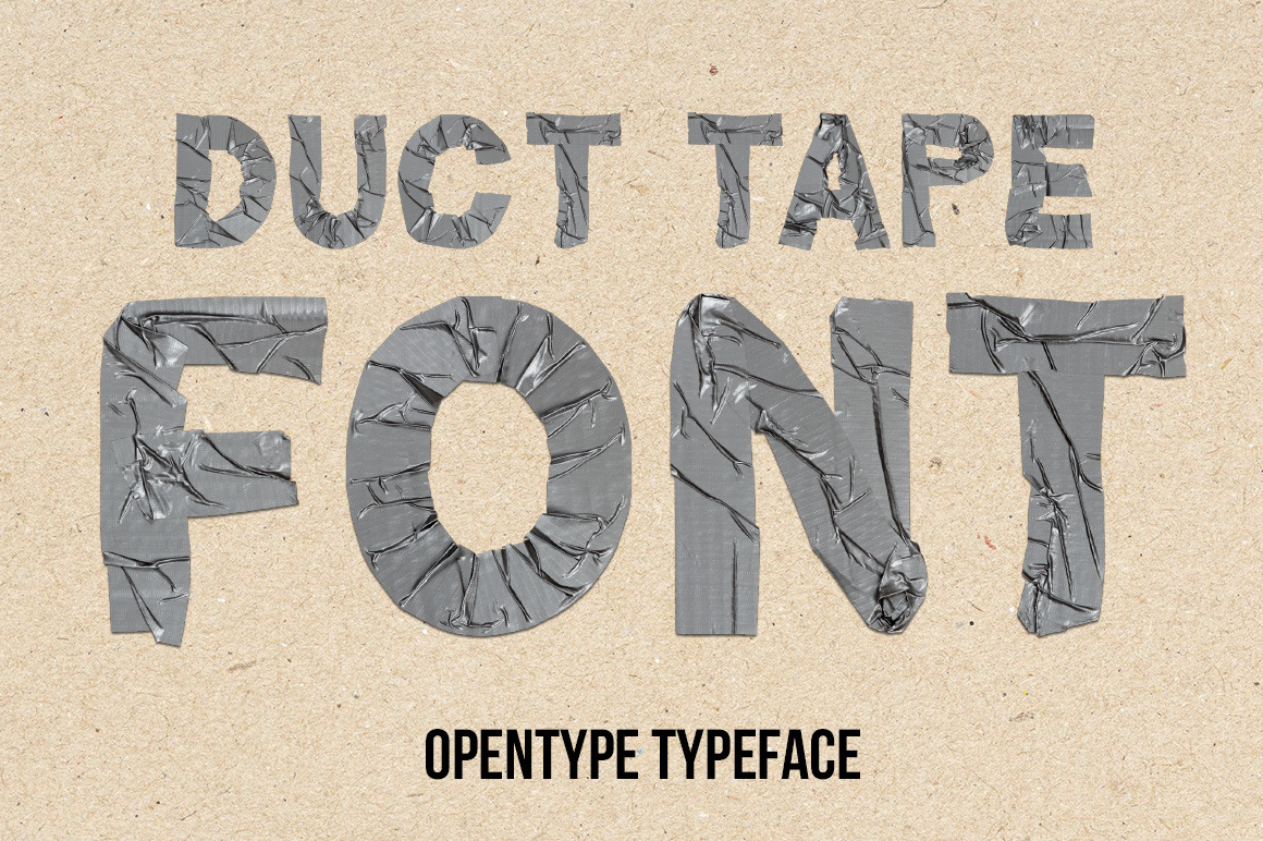 Duct Tape Font on Yellow Images Creative Store