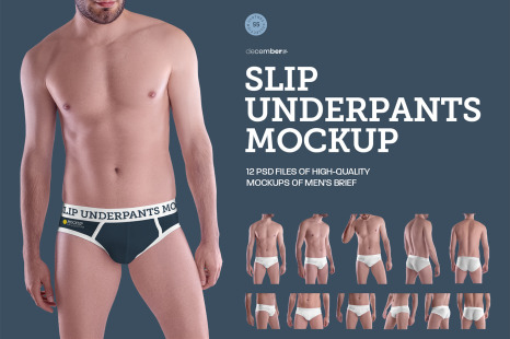 12 Mockups Men's Slip Underpants