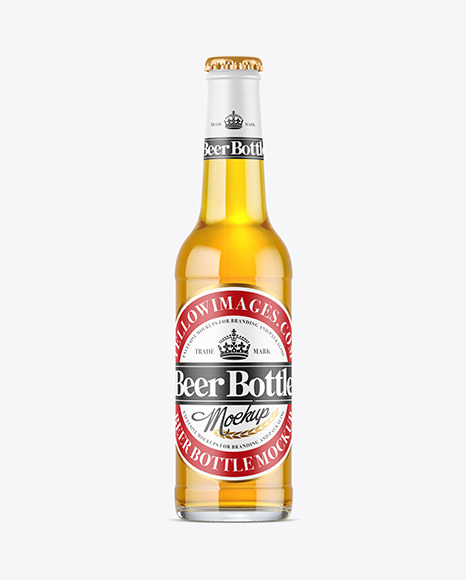 330ml Clear Glass Beer Bottle Mockup