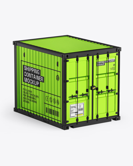 10F Metallic Shipping Container Mockup