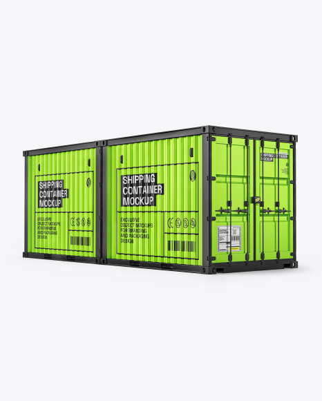 10F Metallic Shipping Containers Mockup