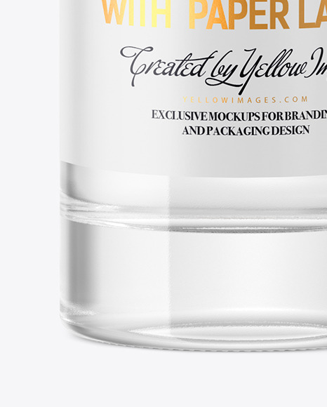 500ml Clear Glass Vodka Bottle Mockup