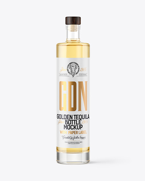 500ml Clear Glass Tequila Bottle Mockup