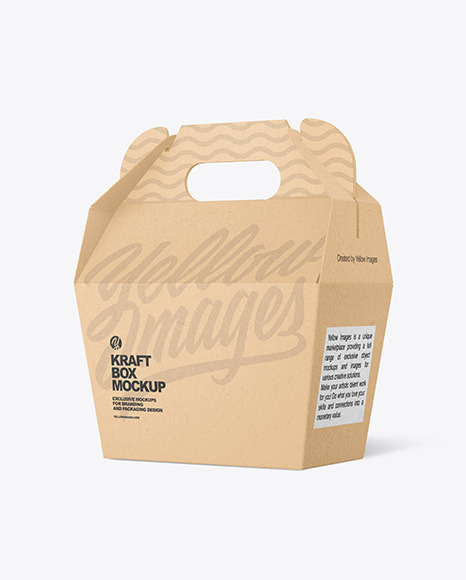 Kraft Box w/ Handle Mockup
