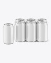 Glossy Drink Cans Set Mockup