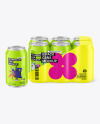 Glossy Drink Cans Set Mockup