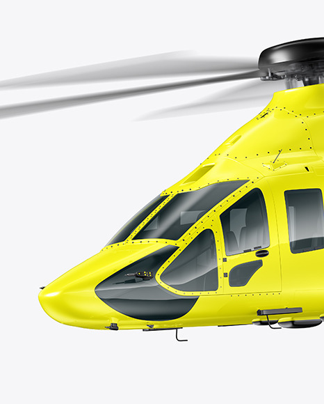 Helicopter Mockup - Half Side View