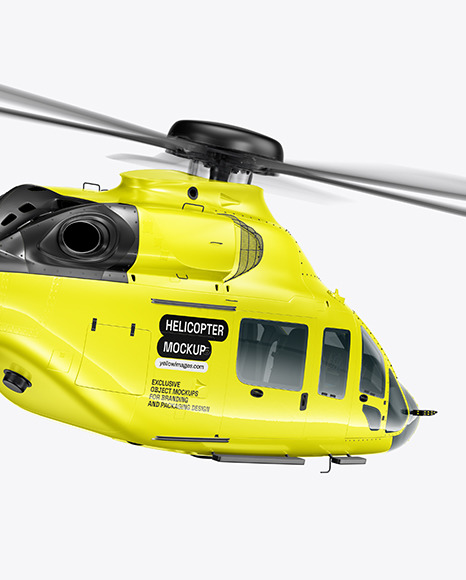 Helicopter Mockup - Back Half Side View