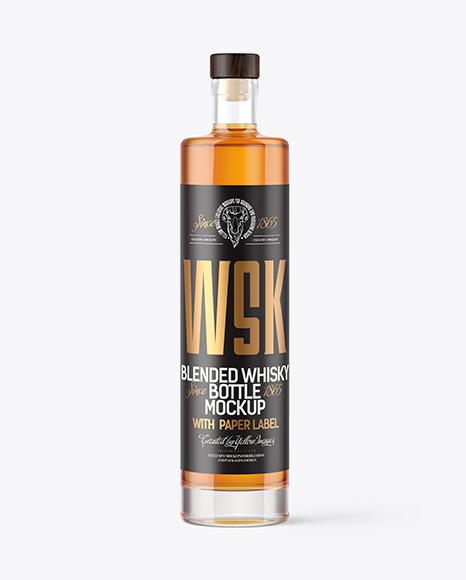 500ml Clear Glass Whiskey Bottle Mockup