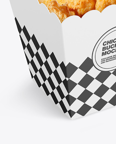 Paper Bucket W/ Chicken Mockup