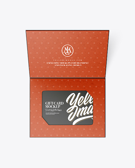 Gift Card In a Kraft Holder Mockup