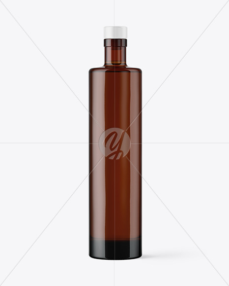 500ml Amber Glass Bottle Mockup