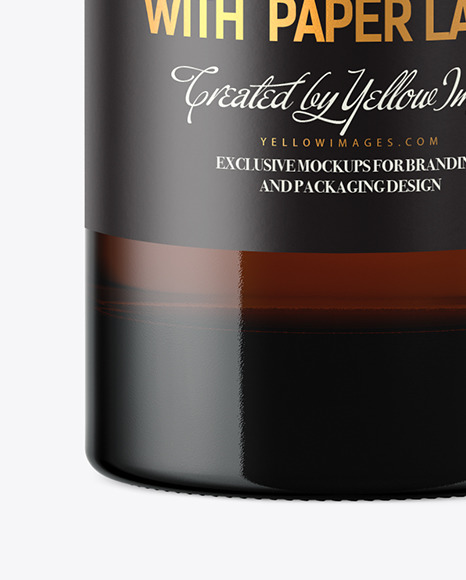 500ml Amber Glass Bottle Mockup