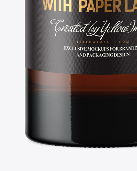 500ml Amber Glass Bottle Mockup