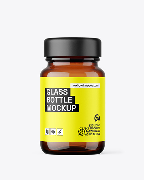 60 ml Pharmacy Amber Glass Bottle Mockup