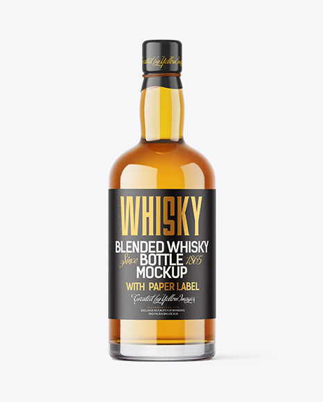 Clear Glass Whiskey Bottle Mockup