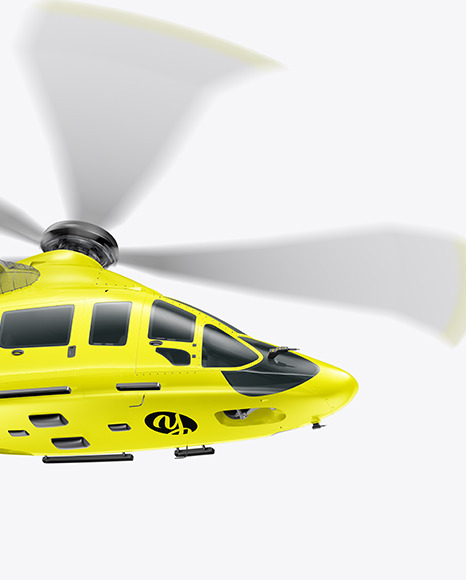 Helicopter Mockup - Half Side View