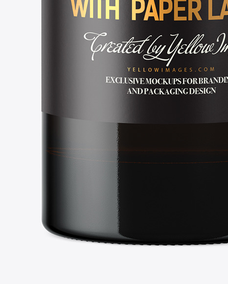 500ml Amber Glass Bottle Mockup