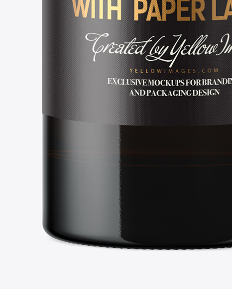 500ml Amber Glass Bottle Mockup
