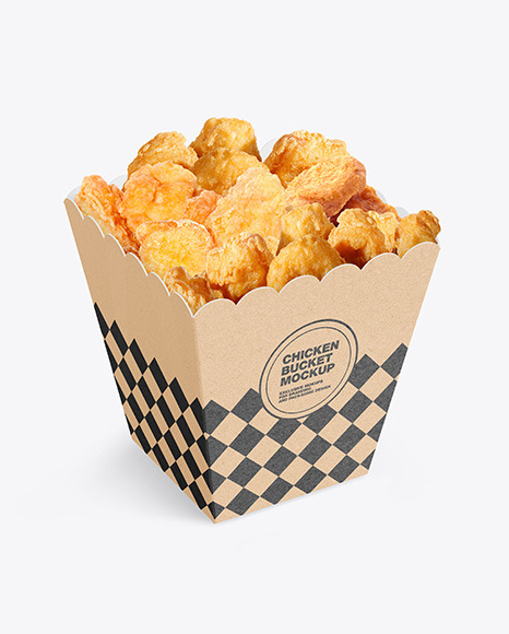 Kraft Bucket W/ Chicken Mockup