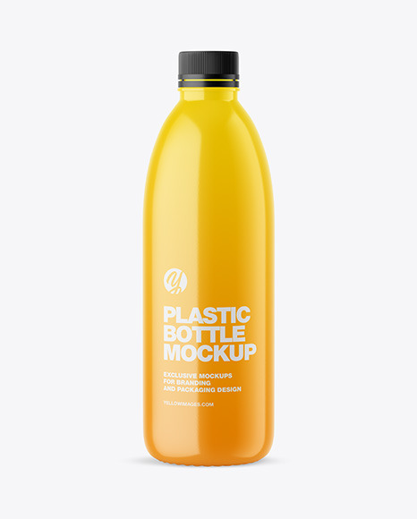 Glossy Plastic Bottle Mockup