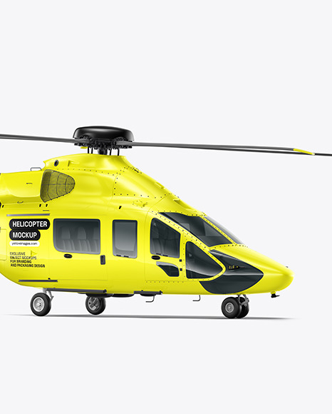 Helicopter Mockup - Half Side View