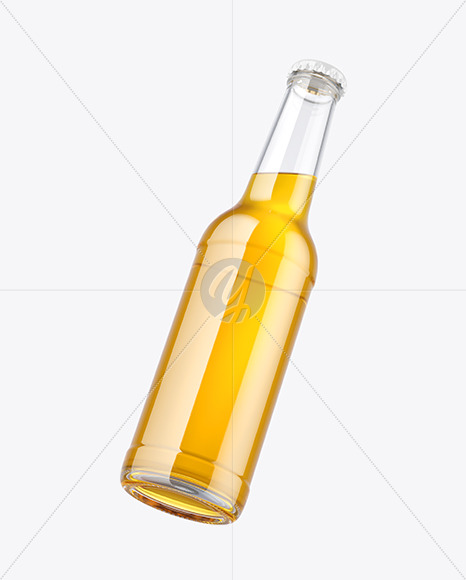 330ml Clear Glass Beer Bottle Mockup