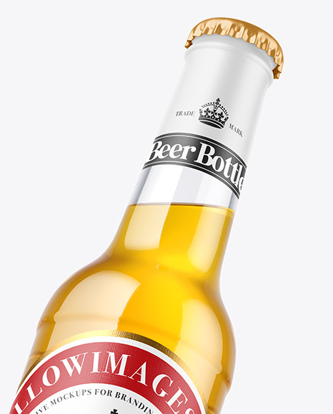 330ml Clear Glass Beer Bottle Mockup