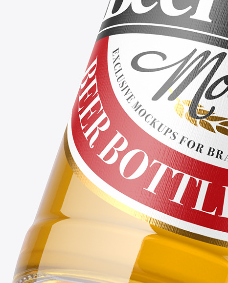 330ml Clear Glass Beer Bottle Mockup