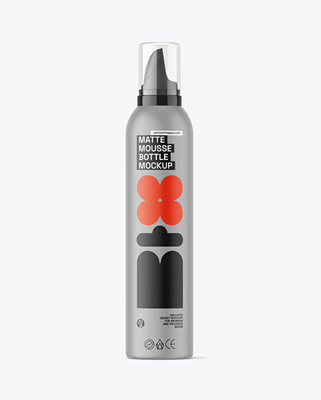 300ml Matte Mousse Bottle Mockup