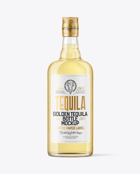 500ml Clear Glass Tequila Bottle Mockup
