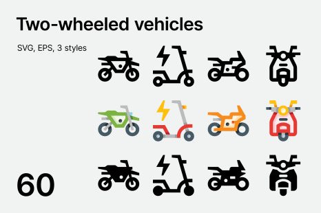 Two-Wheeled Vehicles Icons